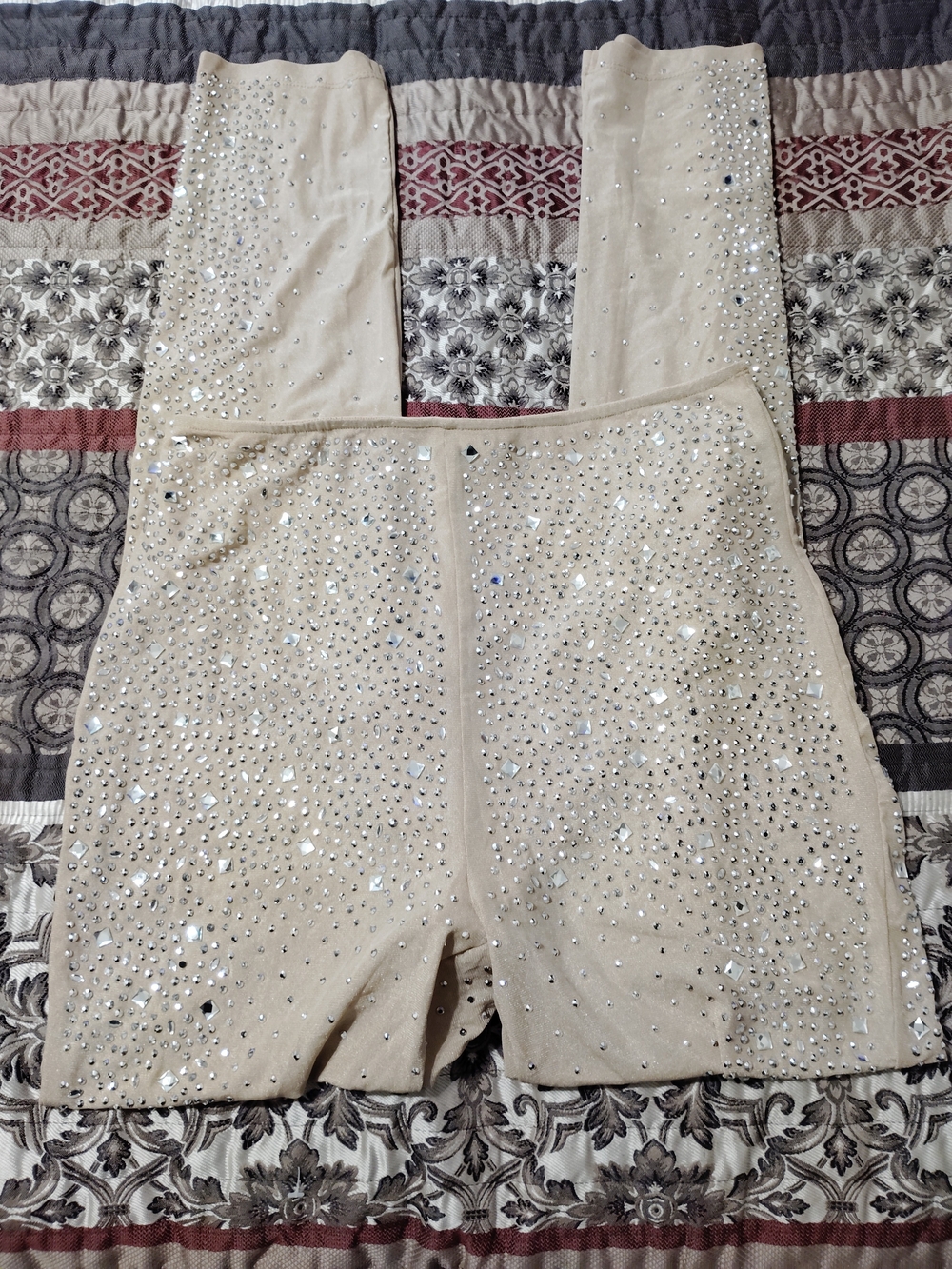 Banjul  Nude Rhinestone Embellished Leggings